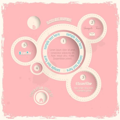 粉红色的网页设计中的气泡的复古风格设计元素素材免费下载(图片编号